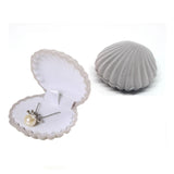 Shell Shape Velvet Jewelry Display Box for Wedding Ring Earrings Necklace
