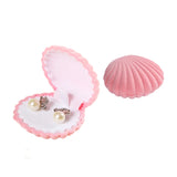Shell Shape Velvet Jewelry Display Box for Wedding Ring Earrings Necklace