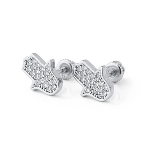 925 Silver CZ Iced Out Women Earring Hip Hop Jewelry