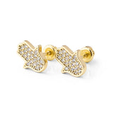 925 Silver CZ Iced Out Women Earring Hip Hop Jewelry