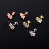 925 Silver CZ Iced Out Women Earring Hip Hop Jewelry