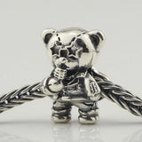 Singing Bear Charm Bead Silver 925 for Bracelet Jewelry Making