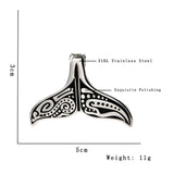Stainless Steel Whale Tail Pendant Chain Necklace for Men Women
