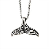 Stainless Steel Whale Tail Pendant Chain Necklace for Men Women