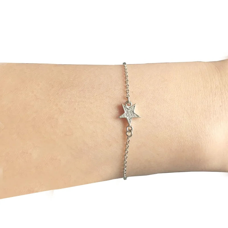 Star Charm Bracelet 925 Sterling Silver Womens Jewellery Gift