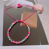 Braided Rope Glass Eye Crystal Bead Bracelets