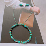 Braided Rope Glass Eye Crystal Bead Bracelets