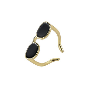 Adjustable Opening Eyeglasses Metal Jewelry Rings for Women Men