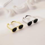 Adjustable Opening Eyeglasses Metal Jewelry Rings for Women Men