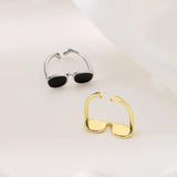 Adjustable Opening Eyeglasses Metal Jewelry Rings for Women Men
