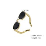 Adjustable Opening Eyeglasses Metal Jewelry Rings for Women Men