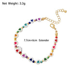 Sweet Heart Round Bead Strand Bracelet Anklet Girl Party Jewelry