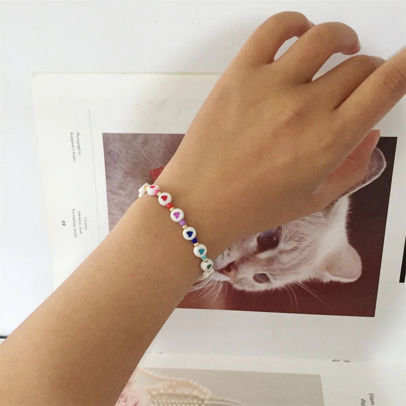 Sweet Heart Round Bead Strand Bracelet Anklet Girl Party Jewelry