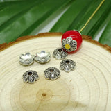 Tibetan Silver Tone Flower Bead Caps for DIY Beads Findings