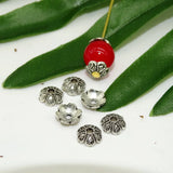 Tibetan Silver Tone Flower Bead Caps for DIY Beads Findings