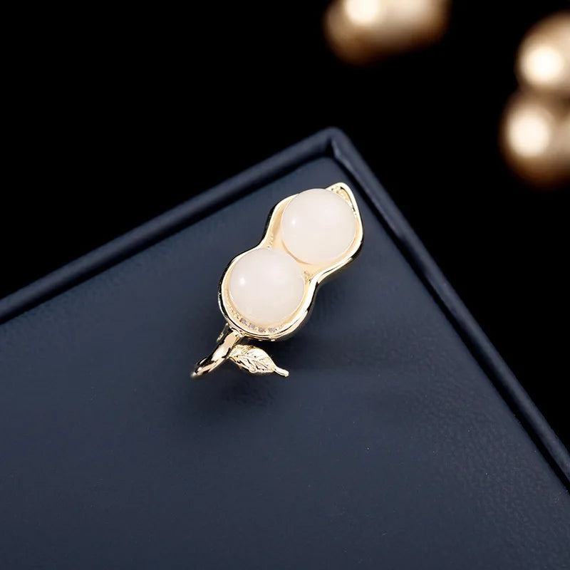 Opal Peanut Lapel Pin Coat Accessories