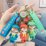 Lovely Uniform Little Girl Key Chain PendantSimplicity Keychain Creative Gift