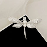 Dragonfly Brooch Zircon Pearl Insect Pin for Women
