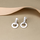 Pink Ceramic Circle Stud Earrings for Women, Girl, Female - Christmas Gift