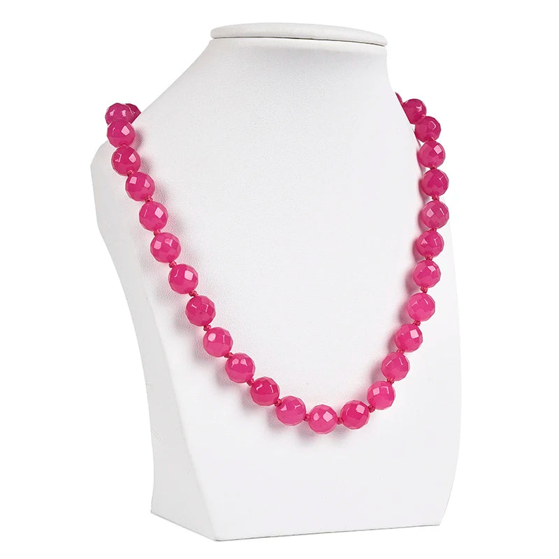 Relaxing 10mm Rose Jasper Necklace, Semiprecious Gemstone, Rose Red