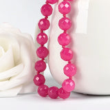 Relaxing 10mm Rose Jasper Necklace, Semiprecious Gemstone, Rose Red