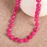 Relaxing 10mm Rose Jasper Necklace, Semiprecious Gemstone, Rose Red