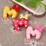 Letter M Resin Tie Accessories DIY Hair Rope Clip 50pcs