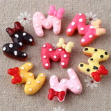 Letter M Resin Tie Accessories DIY Hair Rope Clip 50pcs