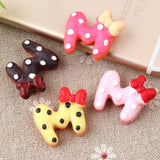 Letter M Resin Tie Accessories DIY Hair Rope Clip 50pcs