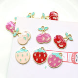 Pink Strawberry Cherry Epoxy Pendant DIY Jewelry Earrings Keychain Material