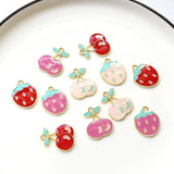 Pink Strawberry Cherry Epoxy Pendant DIY Jewelry Earrings Keychain Material
