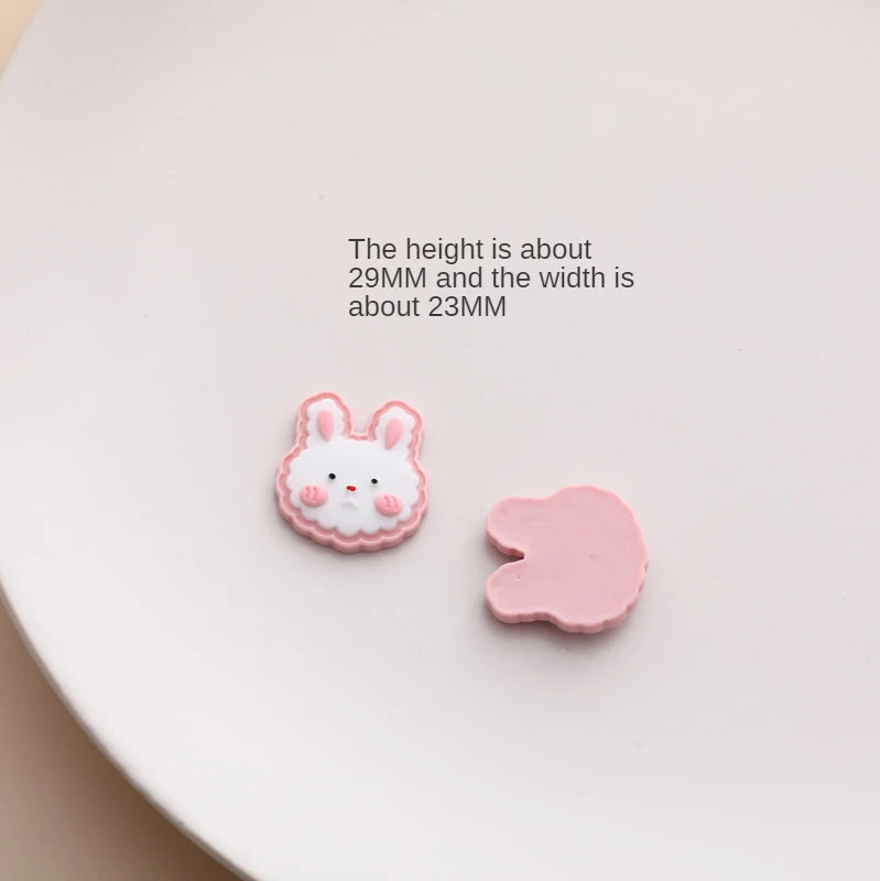 Rabbit Duck Bear Biscuit Resin Patch for DIY Hairpin Jewelry Earrings