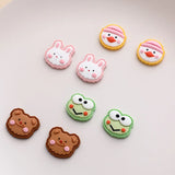 Rabbit Duck Bear Biscuit Resin Patch for DIY Hairpin Jewelry Earrings