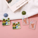 Transparent Flower Dog Ice Cream Acrylic Pendant DIY Jewelry Earrings