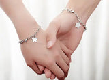 Stainless Steel Oval Link Chain Bracelet with Star Tag Charms