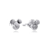 Lover Mouse Silhouette Stud Earrings with CZ - Original Jewelry Gift