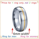 Lover's Alliance Tungsten Carbide Ring Men Wedding Band 6mm