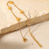 Heart Charm Bracelet Gift 18k Plated Jewelry For Women