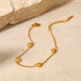 Heart Charm Bracelet Gift 18k Plated Jewelry For Women