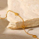 Heart Charm Bracelet Gift 18k Plated Jewelry For Women