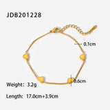 Heart Charm Bracelet Gift 18k Plated Jewelry For Women