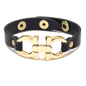 Minority PU Leather Geometric Buckle Bracelet Jewelry