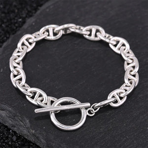 S925 Pure Silver Bracelet Punk Youth Jewelry Ring Shape