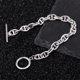 S925 Pure Silver Bracelet Punk Youth Jewelry Ring Shape