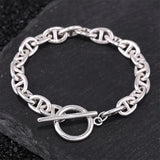 S925 Pure Silver Bracelet Punk Youth Jewelry Ring Shape