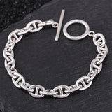 S925 Pure Silver Bracelet Punk Youth Jewelry Ring Shape