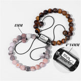 Tiger Eye Stone Bracelet Set for Couples, Natural Stone Beads Rope Jewelry