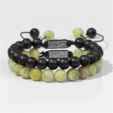 Tiger Eye Stone Bracelet Set for Couples, Natural Stone Beads Rope Jewelry