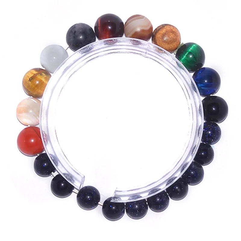 8 Planets Stone Bracelet Chakra Galaxy Solar System Beads Bracelets