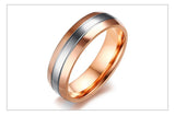 Rose Stainless Steel Couple Wedding Bands CZ Stone Ring Women Men Promise